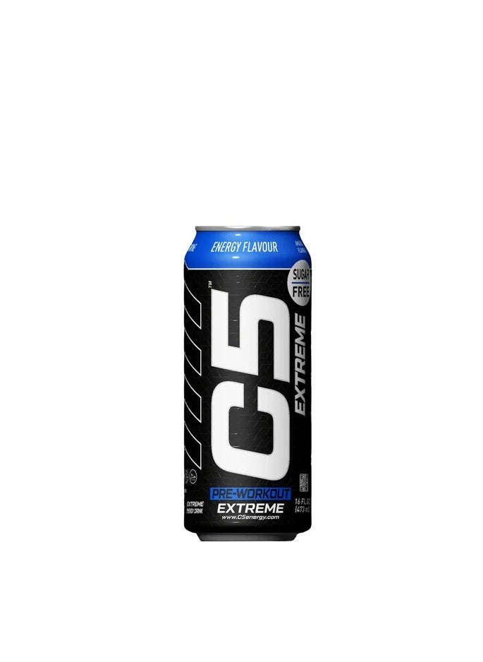 إكستريم C5 - مشروب الطاقة C5 الخالي من السكر قبل التمرين بنكهة الطاقة 473 مل، عبوة من 12 قطعة - Image 1