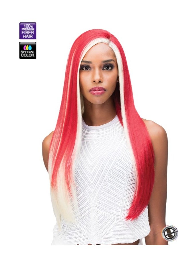 بوبي بوس Bobbi Boss شعر مستعار صناعي بريميوم 13x4 HD بدانتيل أمامي - MLF242- GARNET #2  - Image 1