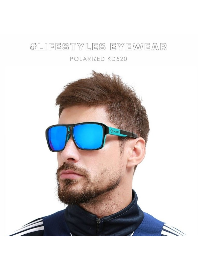 kdeam New square sports polarized sunglasses for Instagram trends, large-frame cycling glasses with dazzling colors from Europe and America, polarized lenses, fashionable sunglasses for both men and women - Image 2