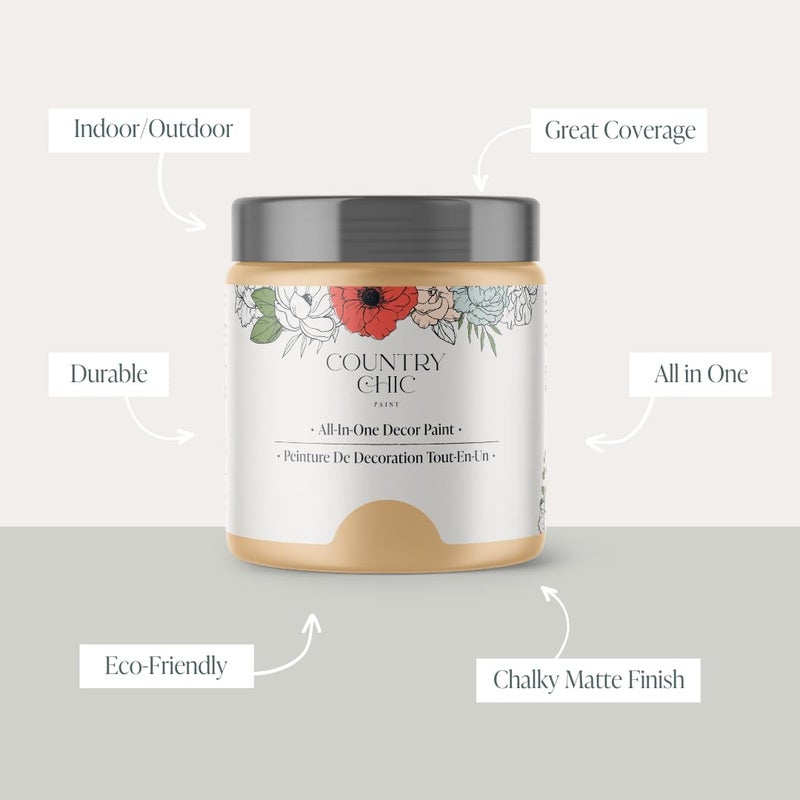 Country Chic Paint Country Chic All-in-One Chalk Paint for Furniture, Cabinets, Home Decor, Eco-Friendly, Matte Finish, Built-In Primer & Top Coat for Wood, Metal - Bee's Knees (Soft Yellow) - 4 oz (118 ml) - Image 2