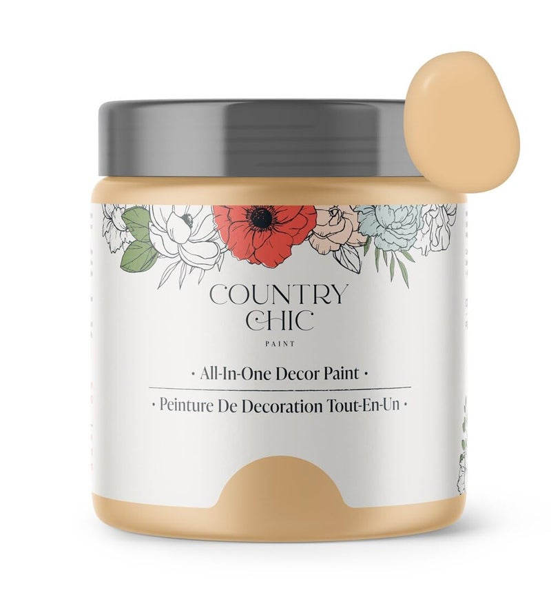 Country Chic Paint Country Chic All-in-One Chalk Paint for Furniture, Cabinets, Home Decor, Eco-Friendly, Matte Finish, Built-In Primer & Top Coat for Wood, Metal - Bee's Knees (Soft Yellow) - 4 oz (118 ml) - Image 1