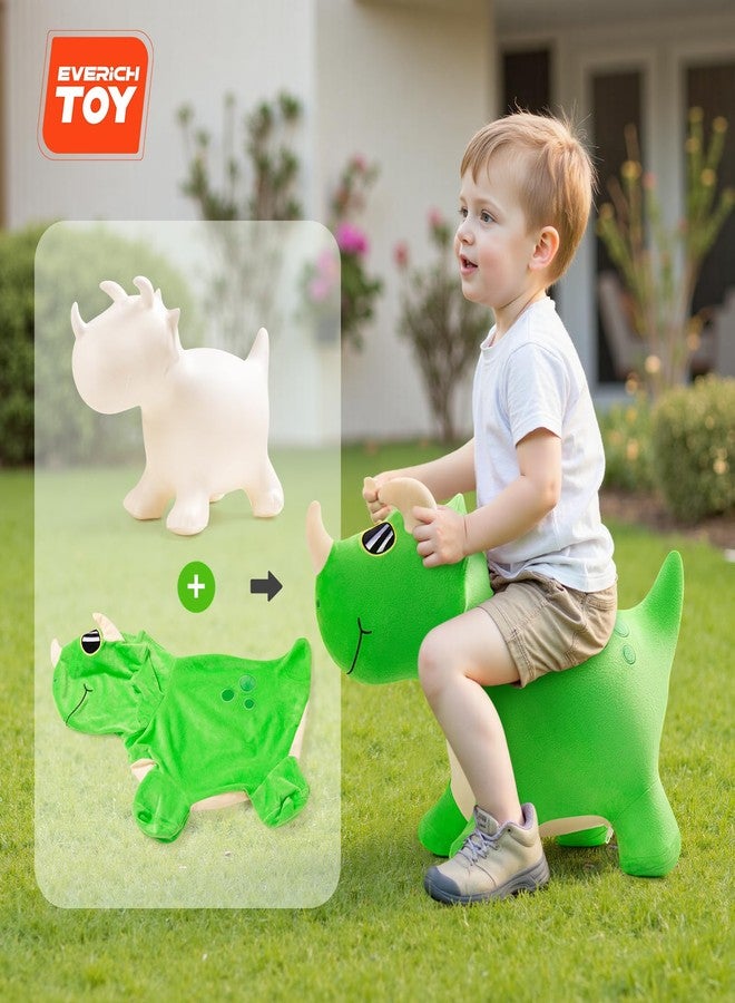 EVERICH TOY ألعاب ديناصورات حصان نطاط من إيفريتش توي، ألعاب حيوانات نطاطة قابلة للنفخ، نطاط داخلي وخارجي، هدية عيد ميلاد للأولاد والبنات من عمر 18 شهرًا إلى 6 سنوات - لعبة ديناصور قطيفة - Image 5