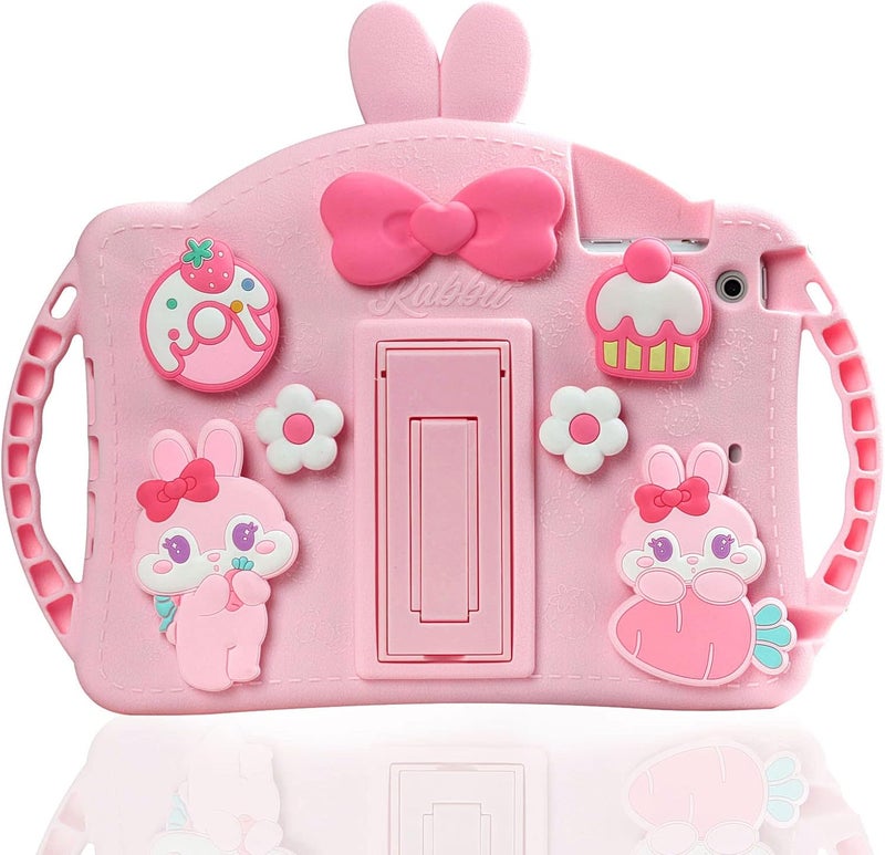 Kids Ipad Case: 10.2-Inch Pink Multi-Layer Shock-Absorbing - Adjustable Strap & Handle Shockproof Ipad Case With Stand for Active Kids, Family Outings, Educational Use - Image 4