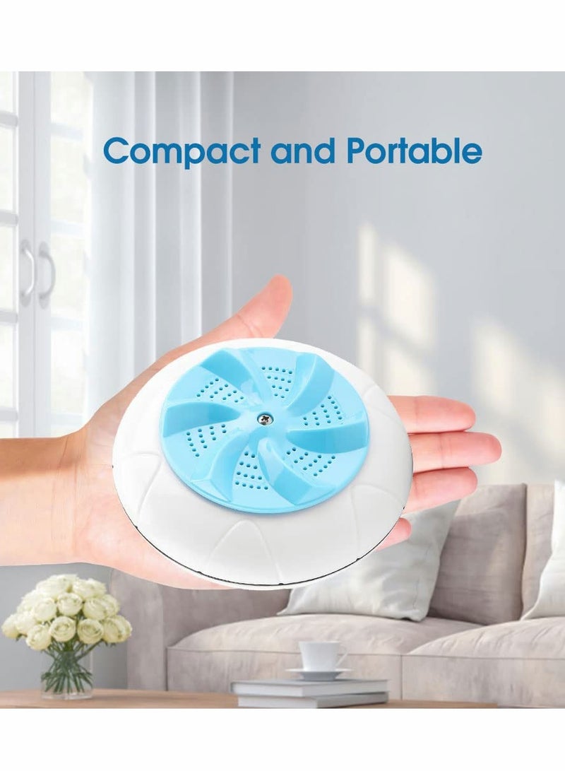 Excefore Portable Washing Machine, Ultrasonic Turbine Machine 1 kg Laundry Quantity Mini Rotating Washer with USB Cable for Home, Travel, Business Trip, Apartment, Dorm, Blue - Image 5