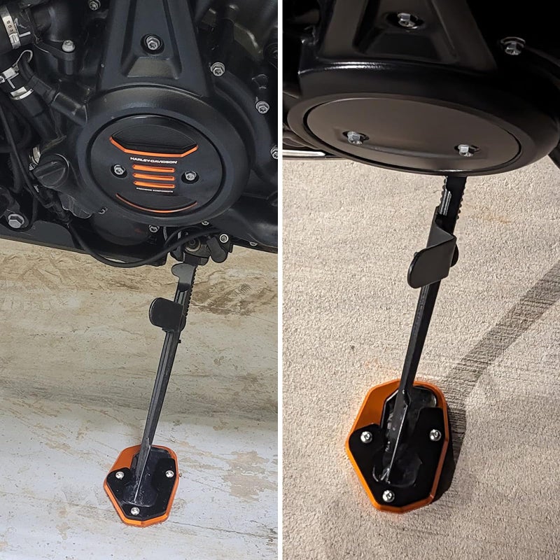 BAIONE Motorcycle Kickstand Pad Enlarger Extension Side Stand Plate Pad Compatible with Harley PAN AMERICA 1250 1250S RA1250 S 2021 2022 2023 2024 2025(black) - Image 4
