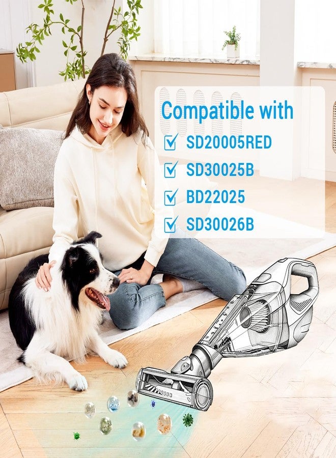 Zibopon 4 Pack F117 Filters Compatible with Dirt Devil Scorpion Handheld Vacuum Cleaner, Part # AD40117, with 8 Foam Sleeve & 1 Brush - Image 2
