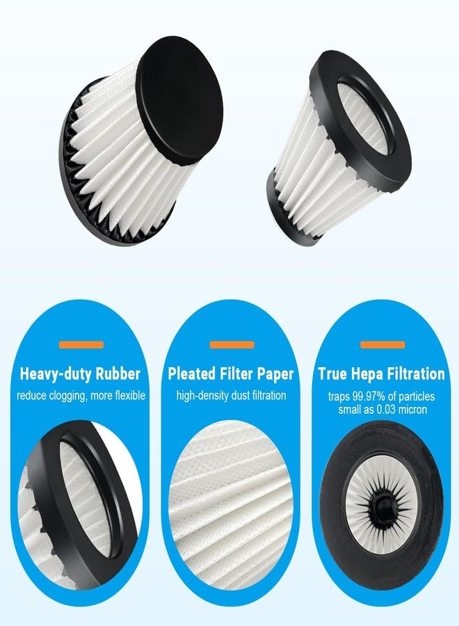 Zibopon 4 Pack F117 Filters Compatible with Dirt Devil Scorpion Handheld Vacuum Cleaner, Part # AD40117, with 8 Foam Sleeve & 1 Brush - Image 5