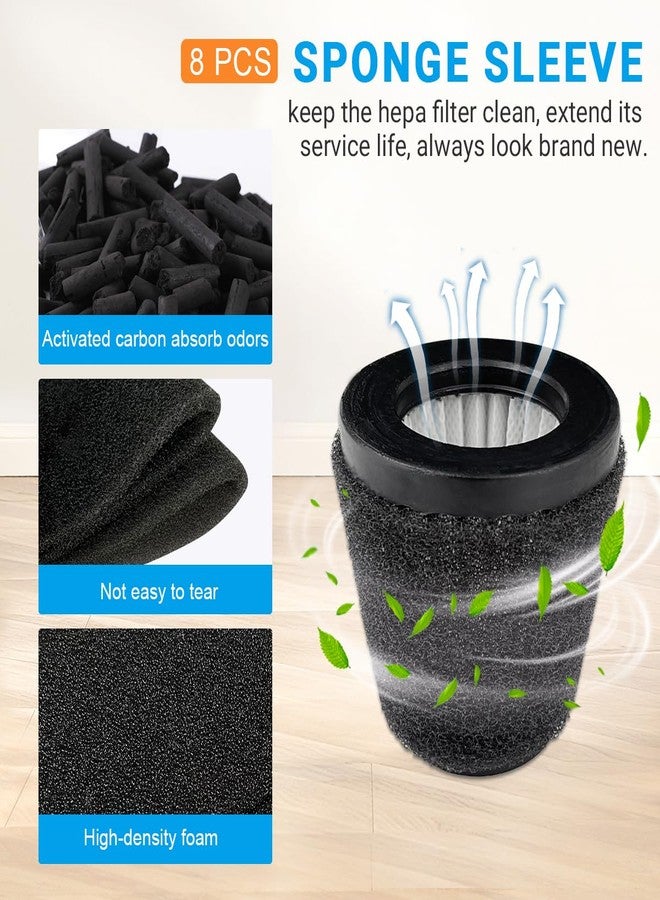 Zibopon 4 Pack F117 Filters Compatible with Dirt Devil Scorpion Handheld Vacuum Cleaner, Part # AD40117, with 8 Foam Sleeve & 1 Brush - Image 3