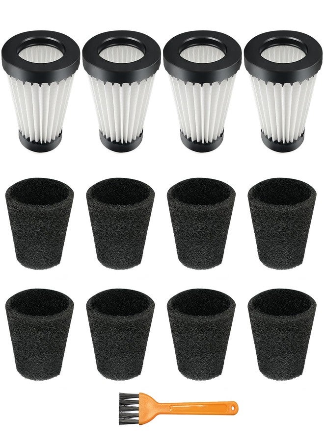 Zibopon 4 Pack F117 Filters Compatible with Dirt Devil Scorpion Handheld Vacuum Cleaner, Part # AD40117, with 8 Foam Sleeve & 1 Brush - Image 1