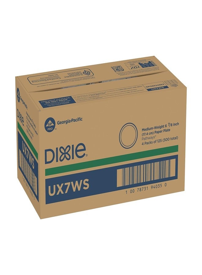Dixie Pathways Soak-Proof Shield Mediumweight Paper Plates, WiseSize, 6.88" dia, Green/Burgundy, 500/Carton - Image 5