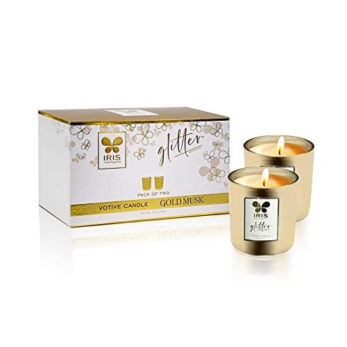 IRIS Gold Glass Votive Pack of 2 - Image 1