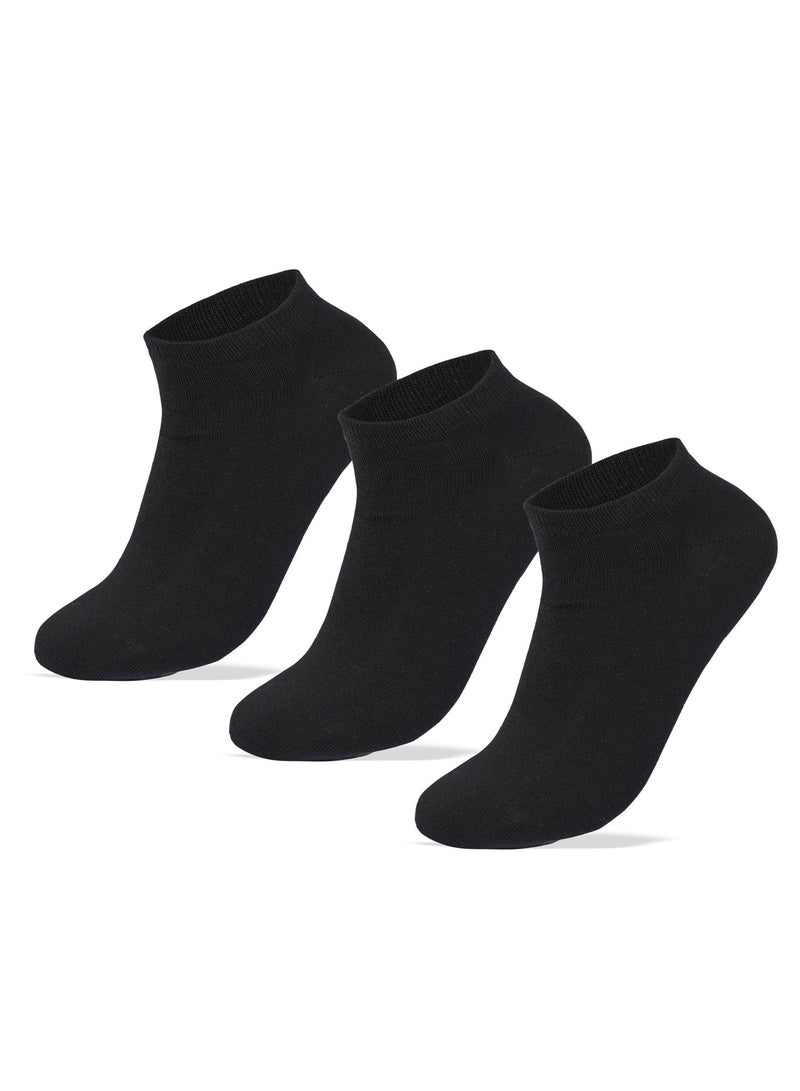 سام سوكس مجموعة من 5 جوارب كاحل نسائية بيضاء سادة + مجموعة من 3 جوارب كاحل نسائية سوداء - Image 2