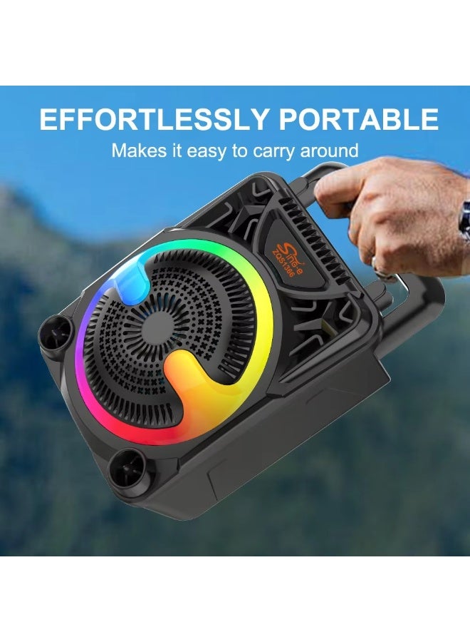 SING-E Zqs1367 Mini Outdoor Live Singing Karaoke Speaker RGB LED Lighting USB/TF Card FM Function - Image 5