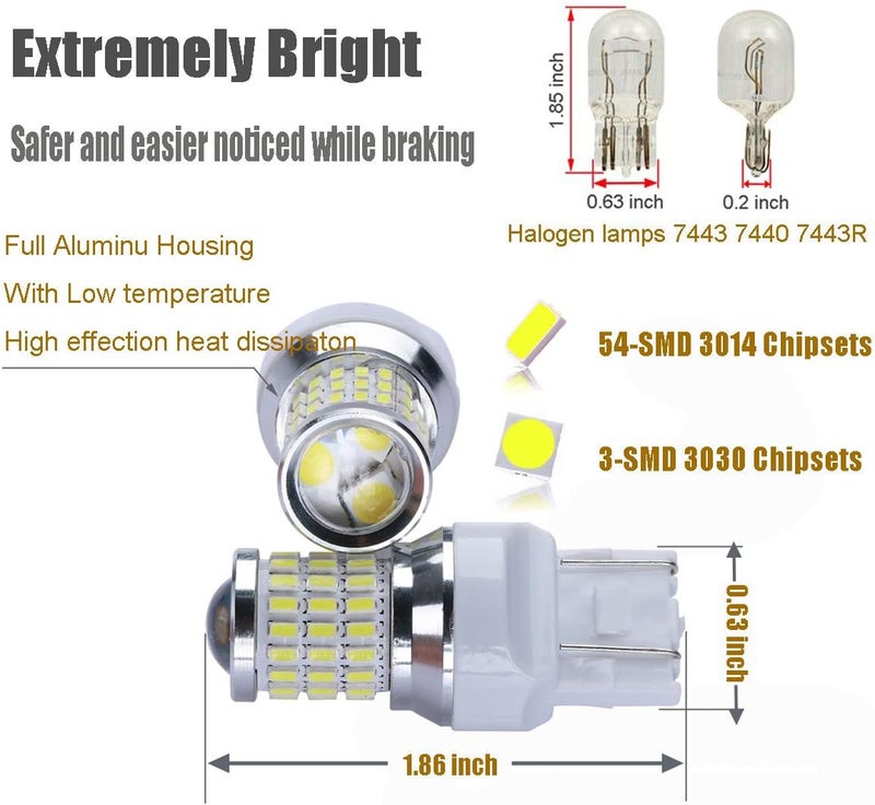 iBrightstar 7440 7443 T20 LED Brake Light Bulbs - Image 2