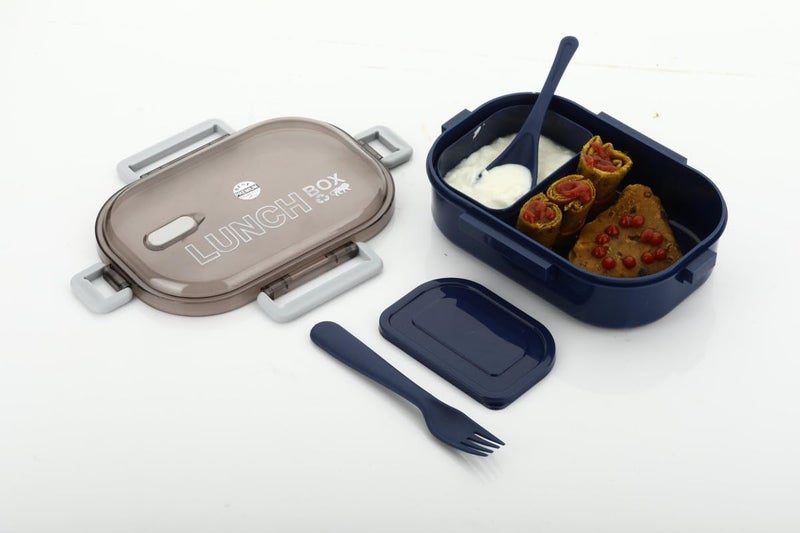 BHOJAL Bpa Free Plastic Lunch Box Food Grade Tiffin Boxes Leak Proof Air Tight DabbaUnbreakable Lid Snacks Tiffin Box for Kids Light Weight Easy Clean1500ml Pack of 1 Blue - Image 3