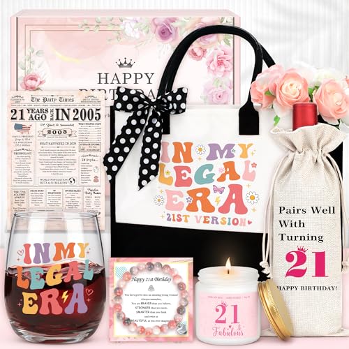 Saineron 21st Birthday Gifts for Her Cool 21 Year Old Birthday Gifts for Her Gift Ideas for 21 Year Old Woman Unique Happy 21st Bday Must Haves Accessories for Women Girls Daughter Sister Girlfriend Bestie - Image 1
