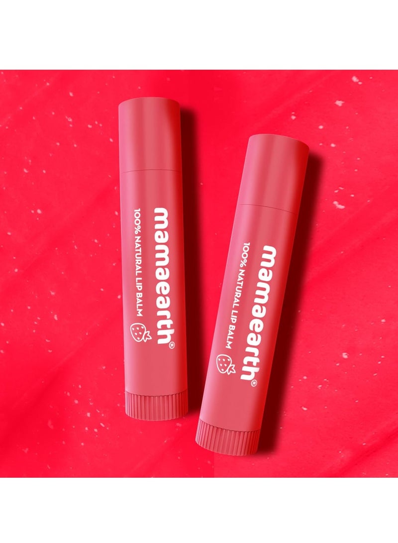 ماما إيرث بلسم شفاه مغذي ملون طبيعي 100% من ماما إيرث مع فيتامين هـ والفراولة - 4 جرام|ترطيب لمدة 12 ساعة|شفاه حمراء طبيعية|للشفاه الجافة والمتشققة|لون طبيعي|يضيء الشفاه|بلسم شفاه ملون - Image 3