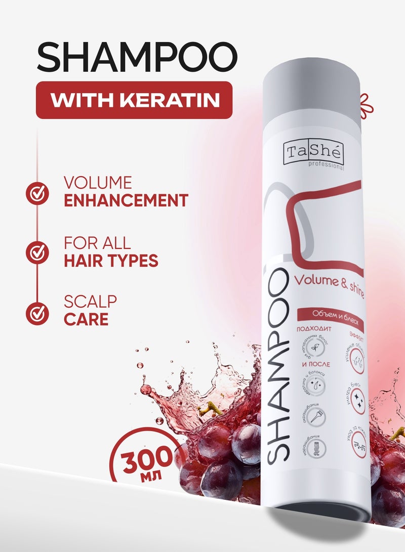 Tashe Volume & Shine Hair Shampoo | Strengthening & Root-Lifting Formula with Collagen, Grape & Lavender Extracts – 300ml  - Image 1