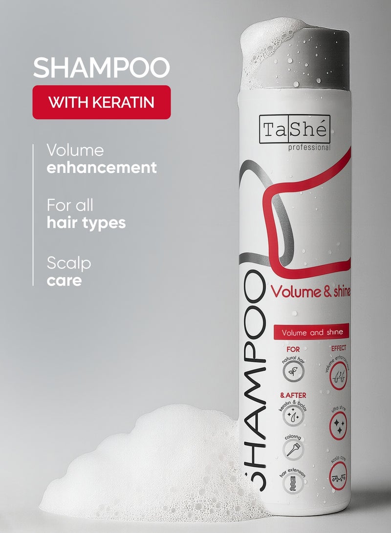 تاش شامبو فلاريو فوليوم. يعيد كثافة الشعر ويمنح حجماً من الجذور، يزيد من سماكة الشعر ويصلح التالف منه، ويعزز اللمعان الطبيعي. شامبو طبيعي (300 مل) - Image 1