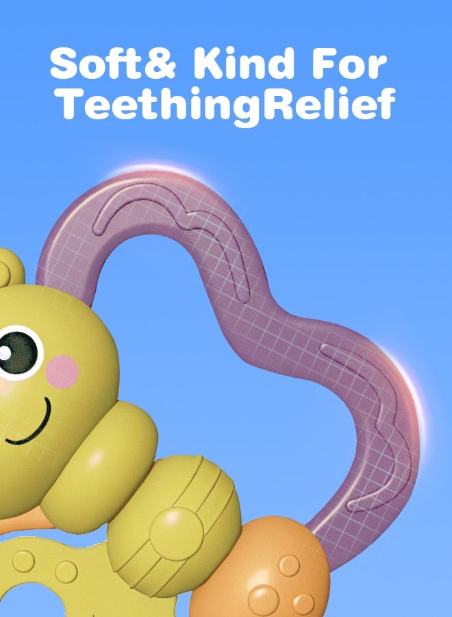 سوفت تاتش مجموعة ألعاب خشخيشة للأطفال مكونة من 9 قطع مع صندوق هدايا، ألعاب حديثي الولادة، ألعاب مضغ للأطفال، ألعاب تسنين للأطفال الصغار، ألعاب تعلم الموسيقى للأطفال حديثي الولادة من 0 إلى 12 شهرًا - Image 2