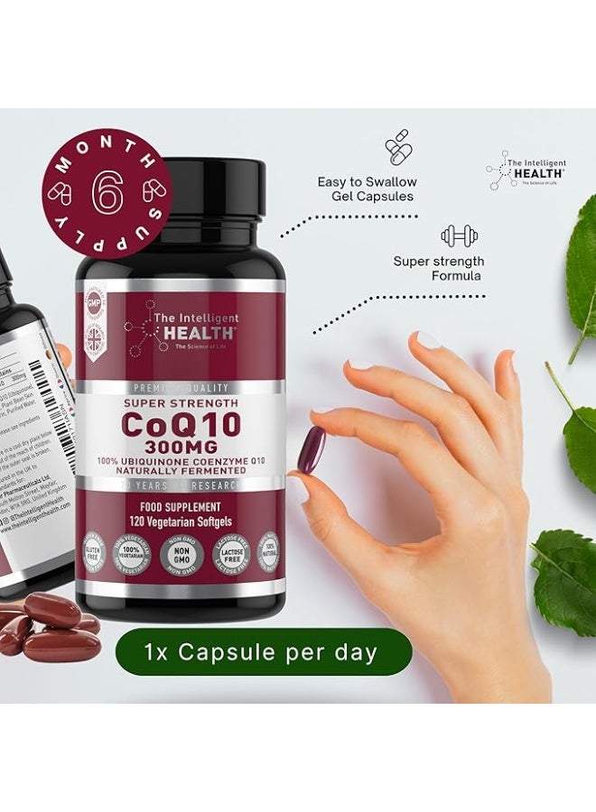 The Intelligent Health CoQ10 Supplement, Fermented Coenzyme Q10 Ubiquinone for Women & Men, Easy to Swallow 300mg 120 Vegetarian Softgels - Image 4
