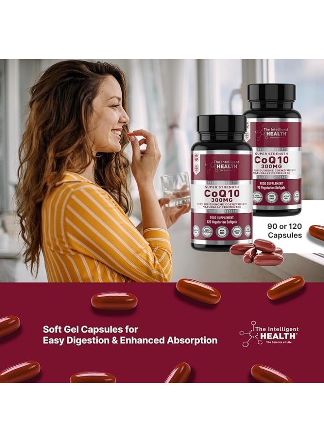 The Intelligent Health CoQ10 Supplement, Fermented Coenzyme Q10 Ubiquinone for Women & Men, Easy to Swallow 300mg 120 Vegetarian Softgels - Image 5