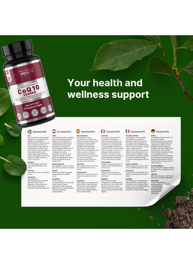 The Intelligent Health CoQ10 Supplement, Fermented Coenzyme Q10 Ubiquinone for Women & Men, Easy to Swallow 300mg 120 Vegetarian Softgels - Image 3