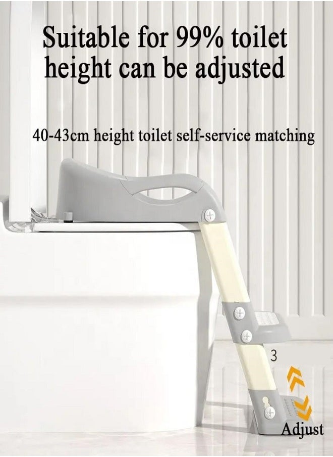 Potty Training Potty Training Seat with Ladder, Foldable Ladder Potty for Kids, Splash Guard, Comfortable Non-Slip Base (Orange)  - Image 4