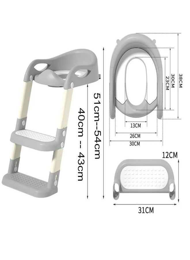 Potty Training Potty Training Seat with Ladder, Foldable Ladder Potty for Kids, Splash Guard, Comfortable Non-Slip Base (Orange)  - Image 5