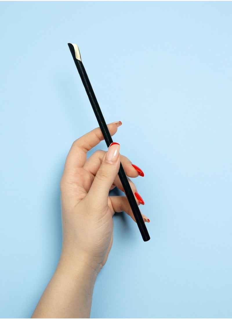 YASHTECH YASHTECH 8mm Black Paper Straws - Spoon-Cut, Individually Wrapped, Bulk Pack of 500  - Image 2