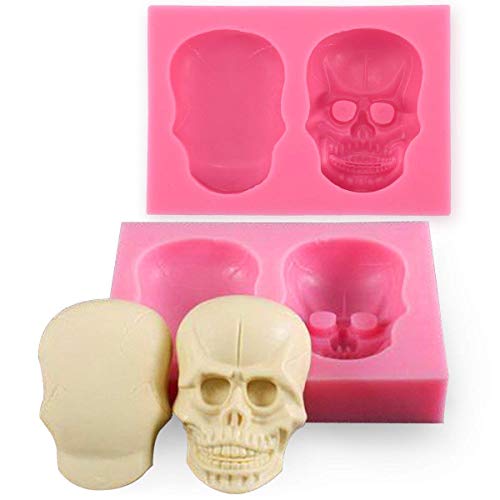 Anyana 3D Skull silicone mould cake Fondant gum paste mold for Sugar paste Halloween party cupcake decorating topper decoration sugarcraft icing biscuit decor - Image 1