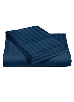 Blueberry Cotton King Striped Fitted Elastic Pack of 3 Bedsheet 200x200+20cm  - Image 1