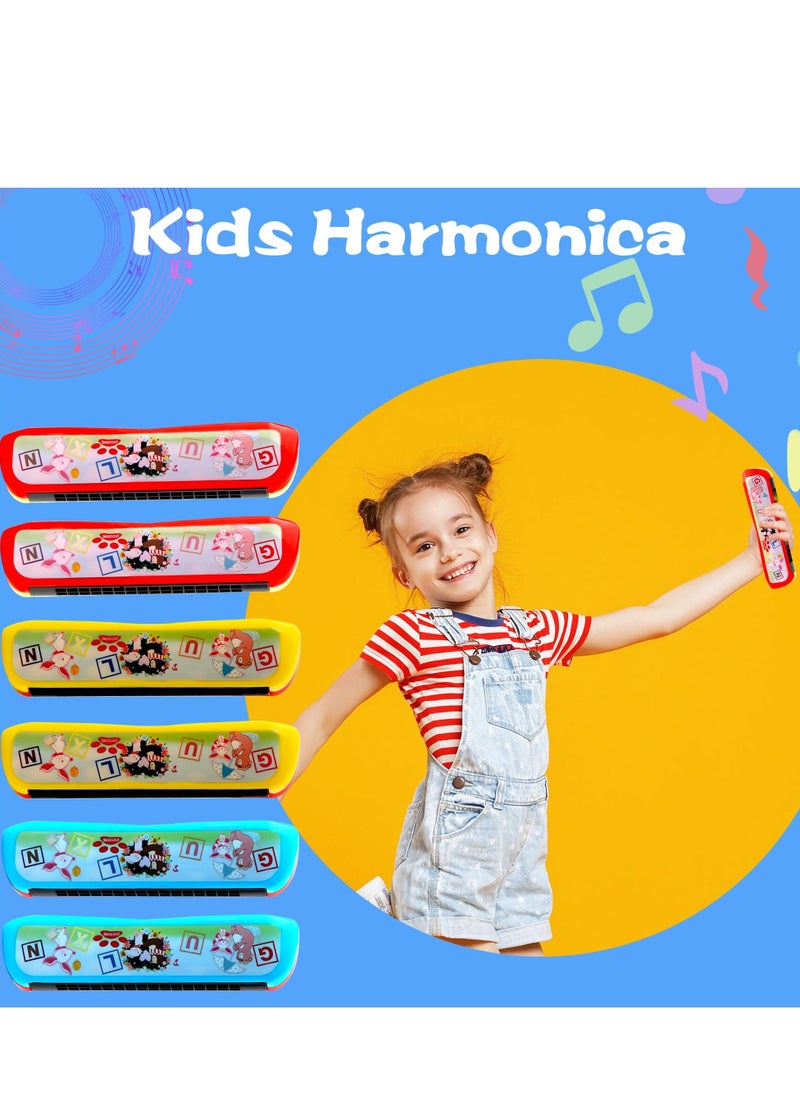 Generic 6 PCS Harmonica for Kids, Lightweight Cartoon Harmonica with Double Row of 16 Holes, Harmonica for Toddler, Kids, Adult Beginners' Musical Instrument Toy Gift (3 Colors)  - Image 3