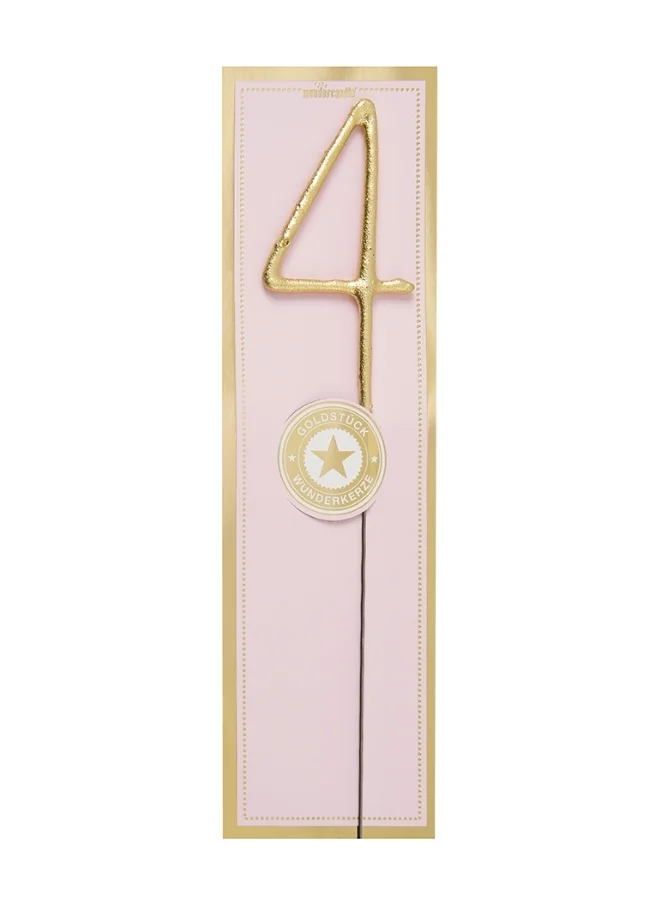 Wondercandle Gold Sparkler Candle - Number 4