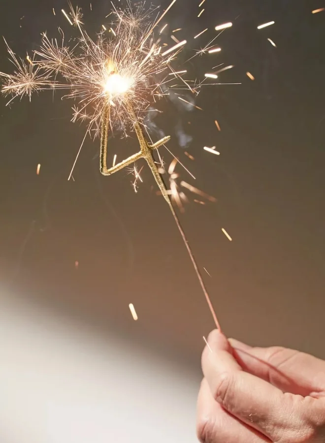 Wondercandle Gold Sparkler Candle - Number 4