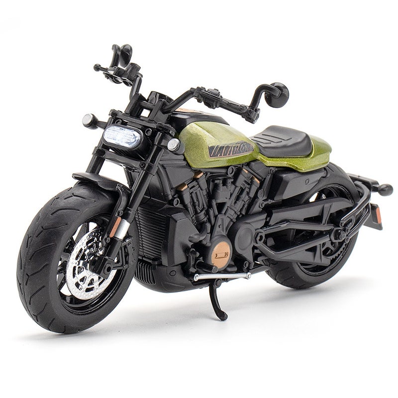 (Boxed) simulation 1 to 12 Harley off-road alloy motorcycle model decoration children's toys one-piece delivery(Green) - Image 2