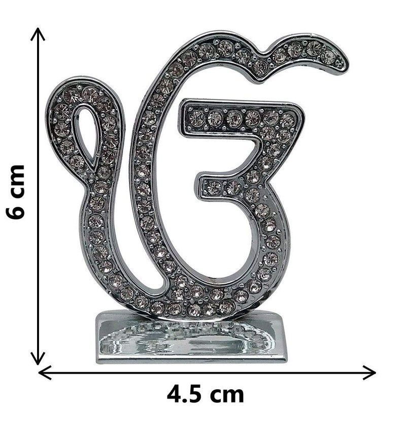 GCT Sikh Religious Symbol EK Onkar Idol IK Onkar Idol (B-58) Silver Metal Statue for Home Décor Car Dashboard Mandir Pooja Murti Temple Puja Office Table Showpiece - Image 2