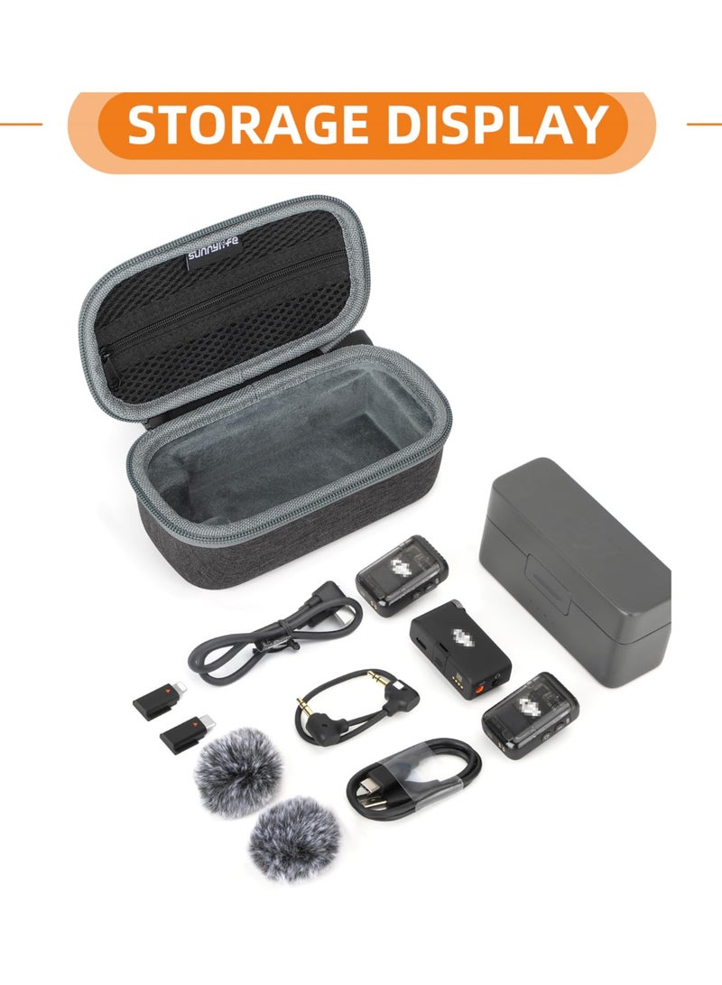 SYOSI Hard Carrying Case for DJI Mic Wireless Lavalier Microphone Charging Case, Wireless Lavalier Microphone Cover for PC Smartphone Vlogs Cable Phone Adapter Windscreen Accessories - Image 2