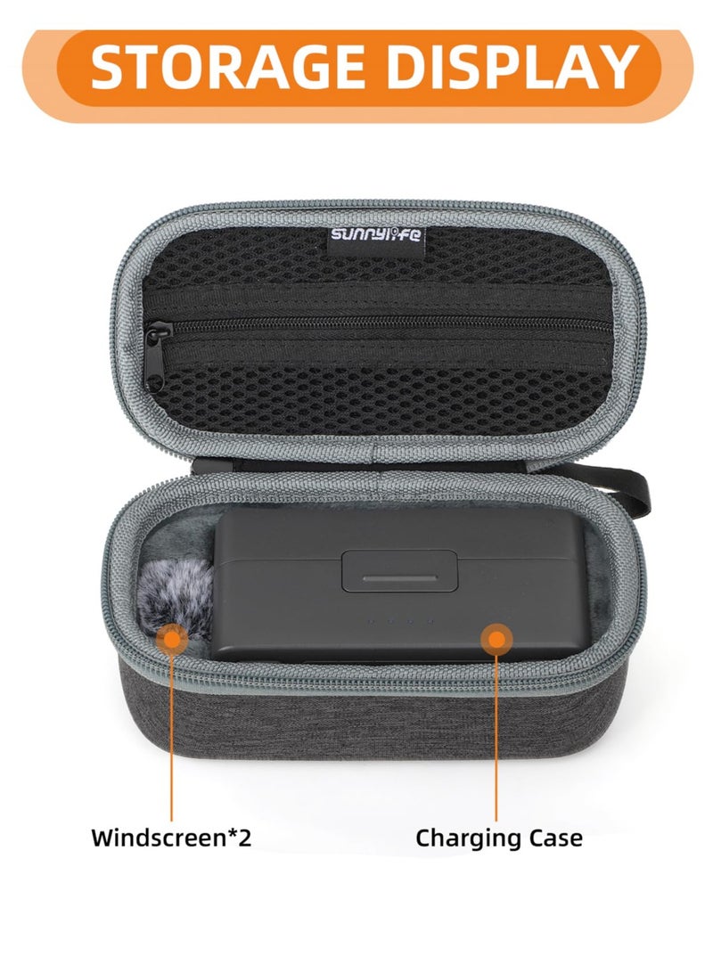SYOSI Hard Carrying Case for DJI Mic Wireless Lavalier Microphone Charging Case, Wireless Lavalier Microphone Cover for PC Smartphone Vlogs Cable Phone Adapter Windscreen Accessories - Image 3