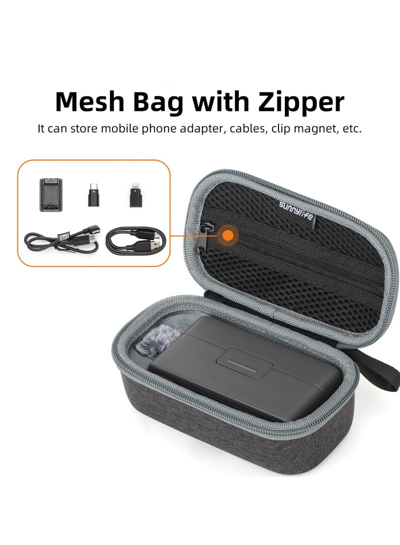 SYOSI Hard Carrying Case for DJI Mic Wireless Lavalier Microphone Charging Case, Wireless Lavalier Microphone Cover for PC Smartphone Vlogs Cable Phone Adapter Windscreen Accessories - Image 4