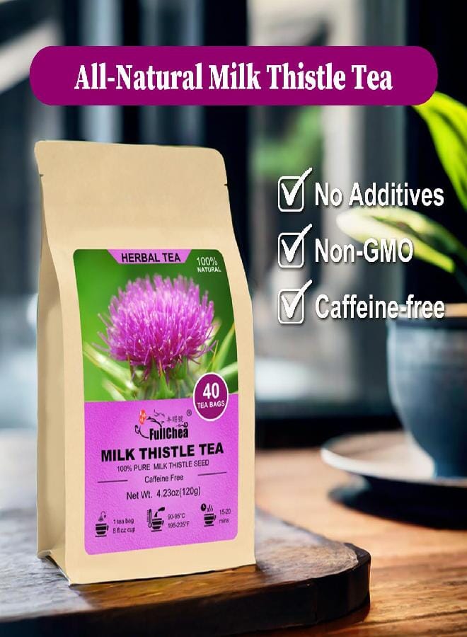 FullChea - Milk Thistle Tea Bags, 40 Teabags, 3g/Bag - Natural Milk Thistle Seed - Image 4