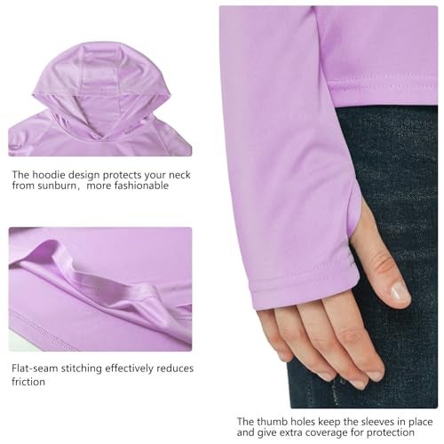Willit Women's UPF 50+ Sun Protection Hoodie T-Shirt Long Sleeve SPF Hiking Shirt Quick Dry Lavender S - Image 4