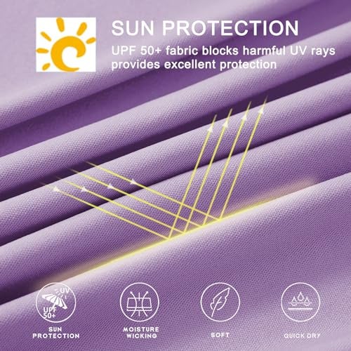 Willit Women's UPF 50+ Sun Protection Hoodie T-Shirt Long Sleeve SPF Hiking Shirt Quick Dry Lavender S - Image 3