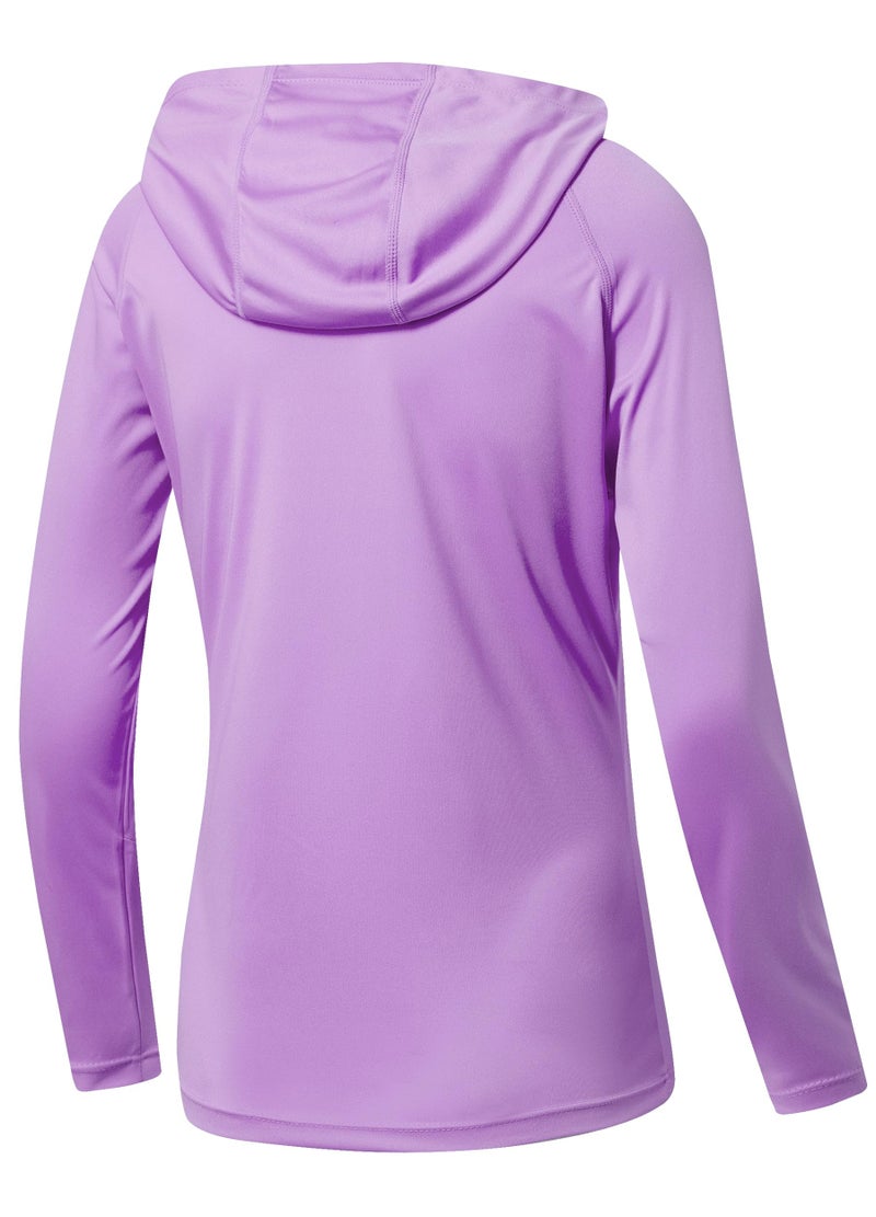Willit Women's UPF 50+ Sun Protection Hoodie T-Shirt Long Sleeve SPF Hiking Shirt Quick Dry Lavender S - Image 2