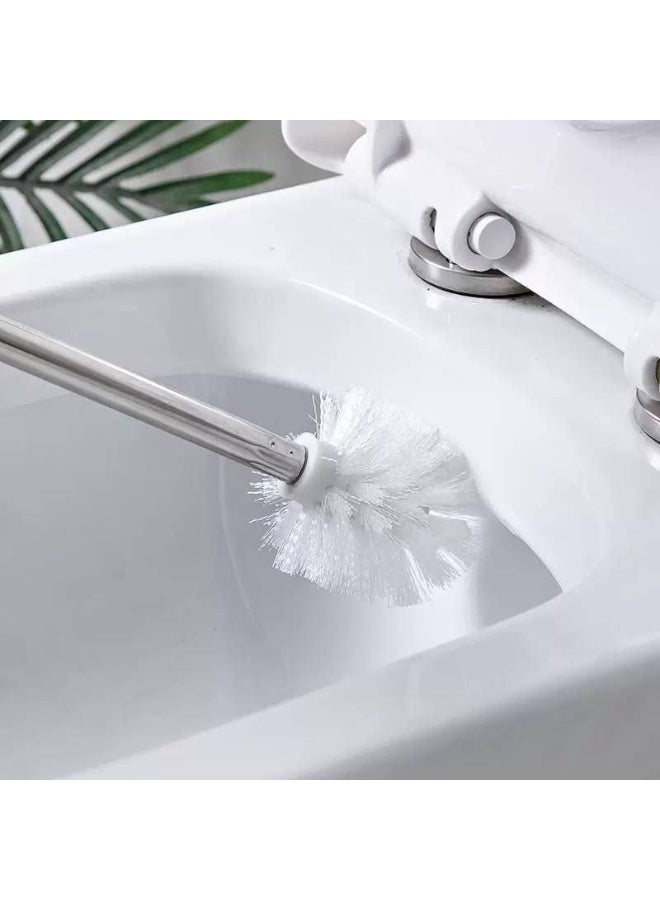 Silicone Toilet Brush with Long Handle and Holder – Clean, Modern Design – Easy to Clean and Ideal for Small Bathrooms or Kids(NR) - Image 4
