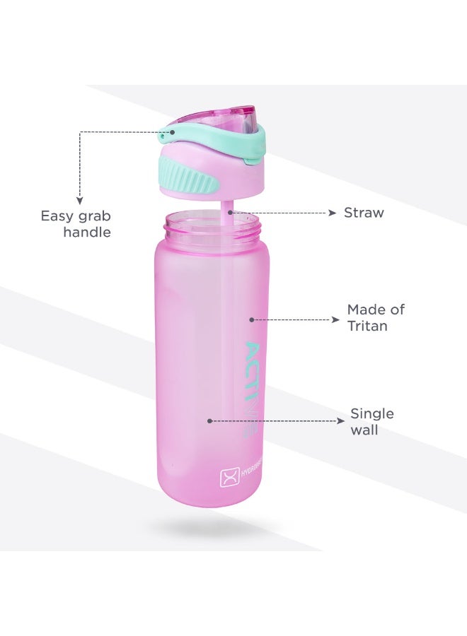 HYDROBREW Sip Switch Tritan Water Bottle 1000ml Leakproof, BPA Free, Straw & Spout Lid- Orchid Mist - Image 5
