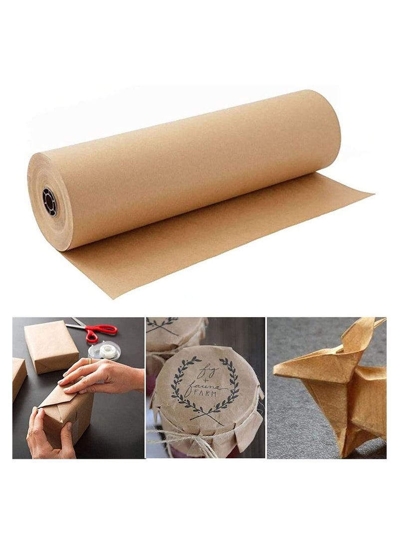SYOSI لفة ورق كرافت، لفة تعبئة ورق بني مقاس 12 بوصة مثالية للحرف اليدوية والفنون وتغليف الهدايا الصغيرة والتعبئة والبريد والشحن والطرود - Image 1
