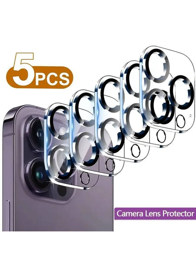5 Pcs Clear Tempered Glass Camera Lens Protector For Iphone 12 Scratch Resistant Anti Fingerprint Easy Install Durable Phone Accessory - Image 1