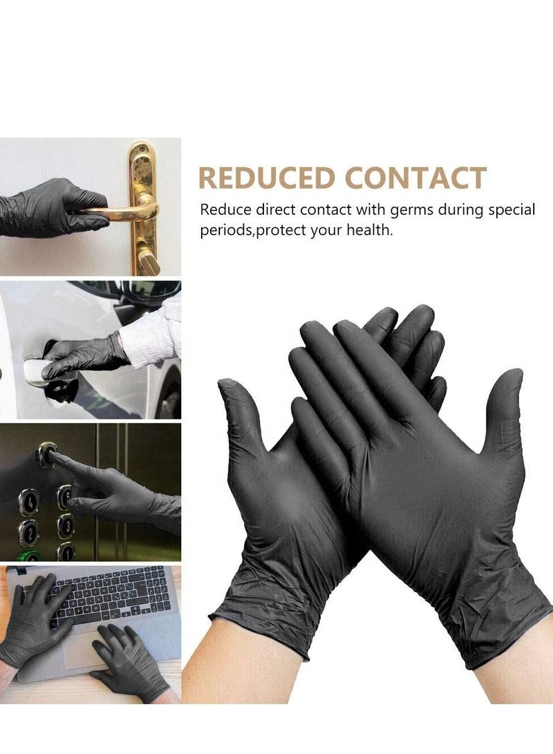 HOMESTAR Black Disposable Vinyl Gloves,Latex Free, Powder-Free for Medical, Cooking & Cleaning, Gloves Household, Food safe, 100/Box - Image 2