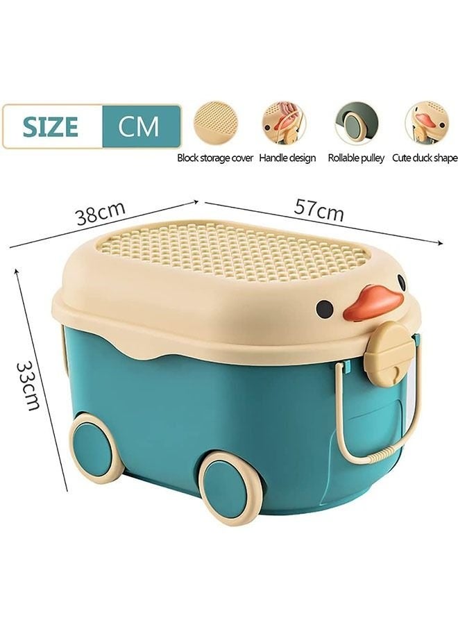 Kids Stackable Trucky Toy Storage Box Rollable, Multi-functional Large Basket to organize Clothes, Toys, Games & Snacks for Children, Baby & Toddler (Blue,DMYT-8637) - Image 3